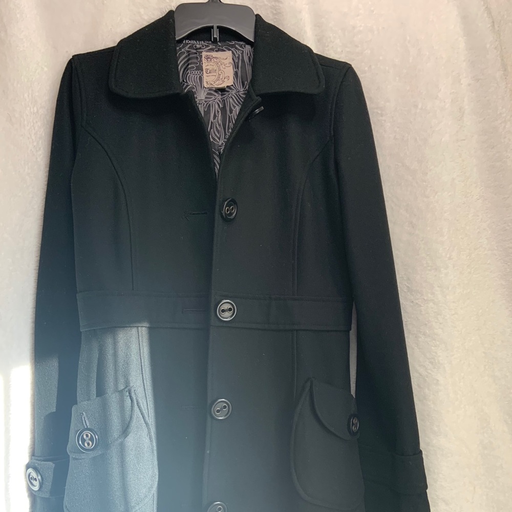 3/4 length wool trench coat